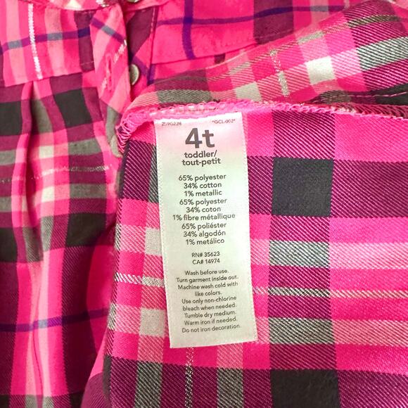 Carters Bundle Tunic Tops Girls 4T Plaid Pink & Navy Floral Dresses Long Shirts - Picture 6 of 10